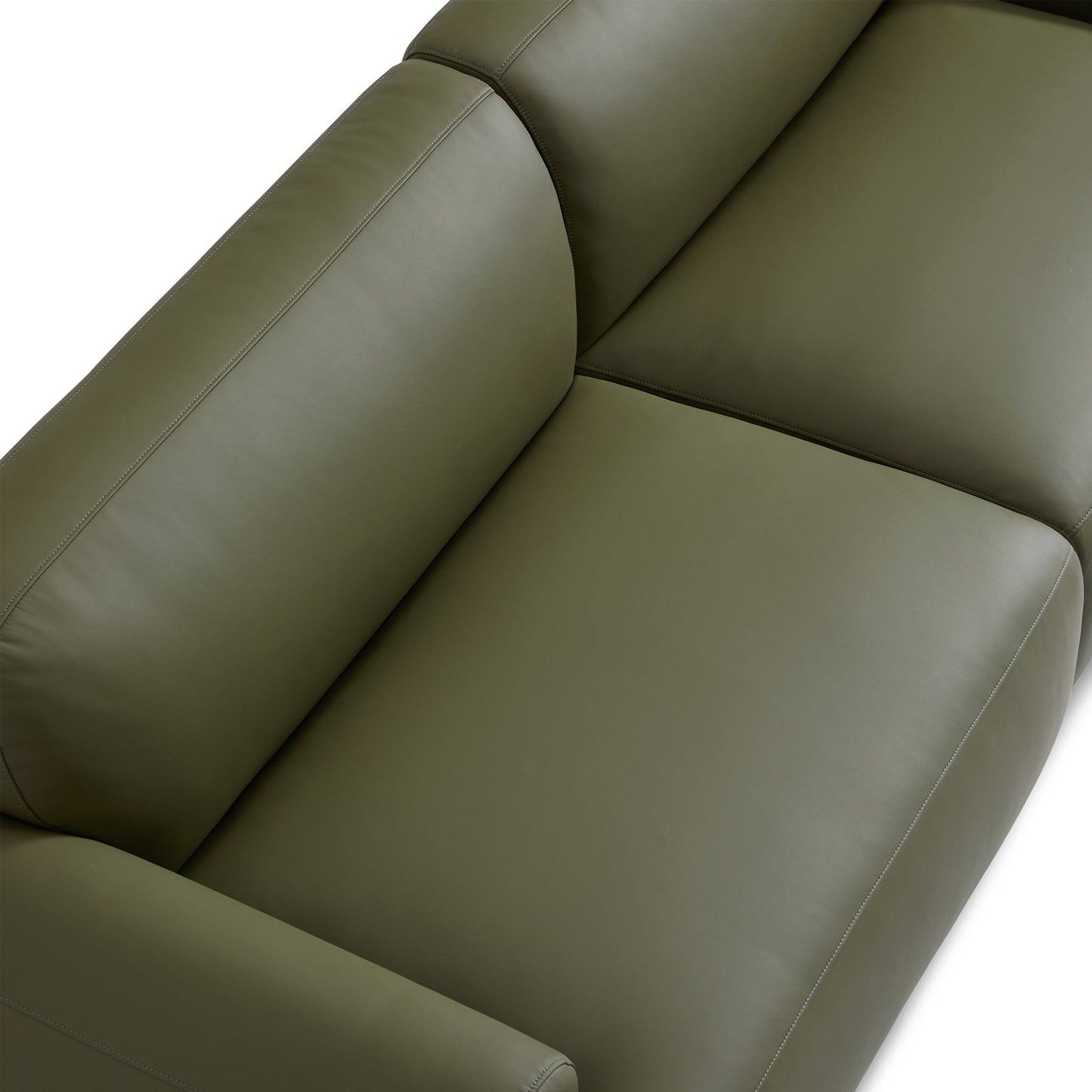 Brenley Modern Italian Leather Sofa-Olive
