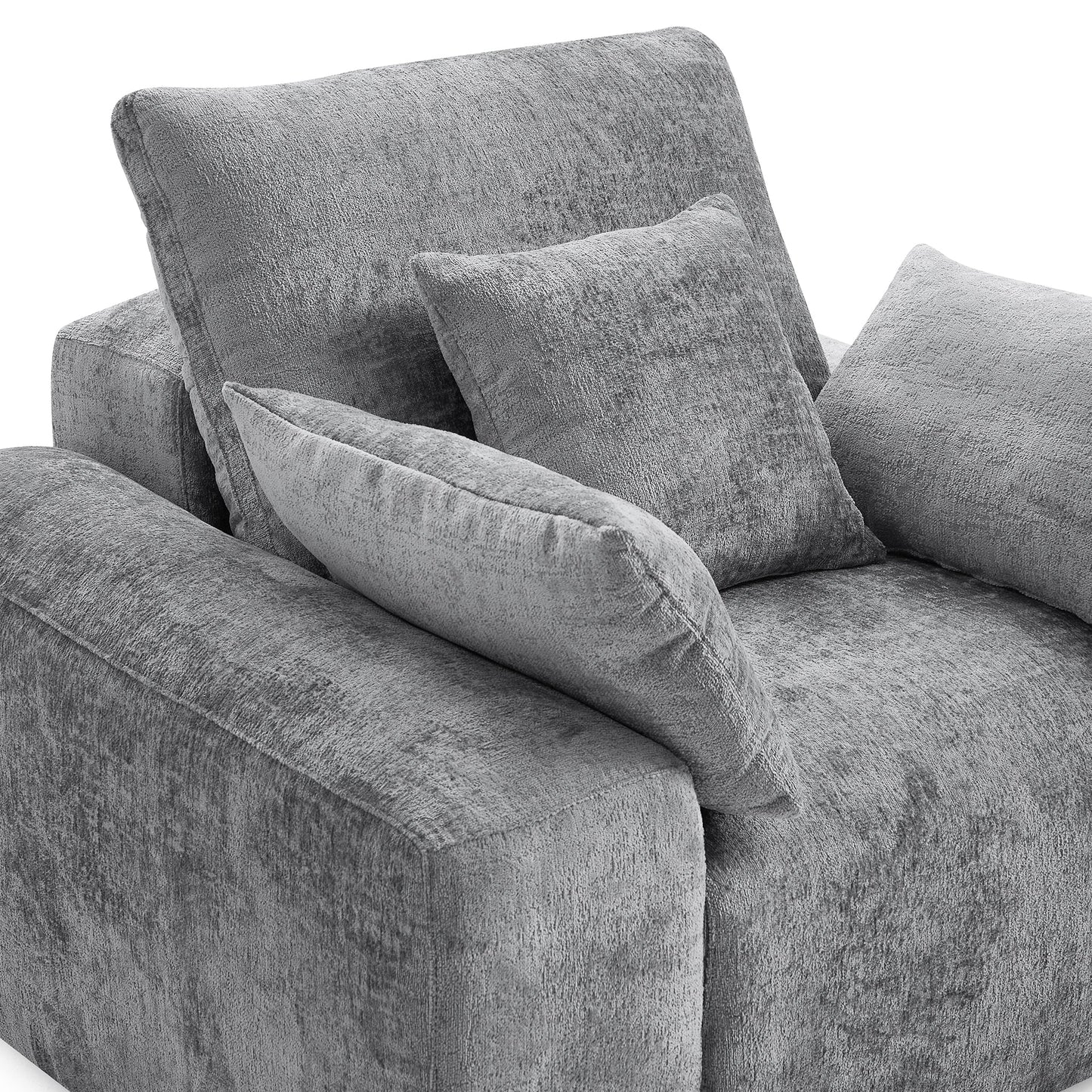 The Empress Beige Armchair-Gray-45.3"