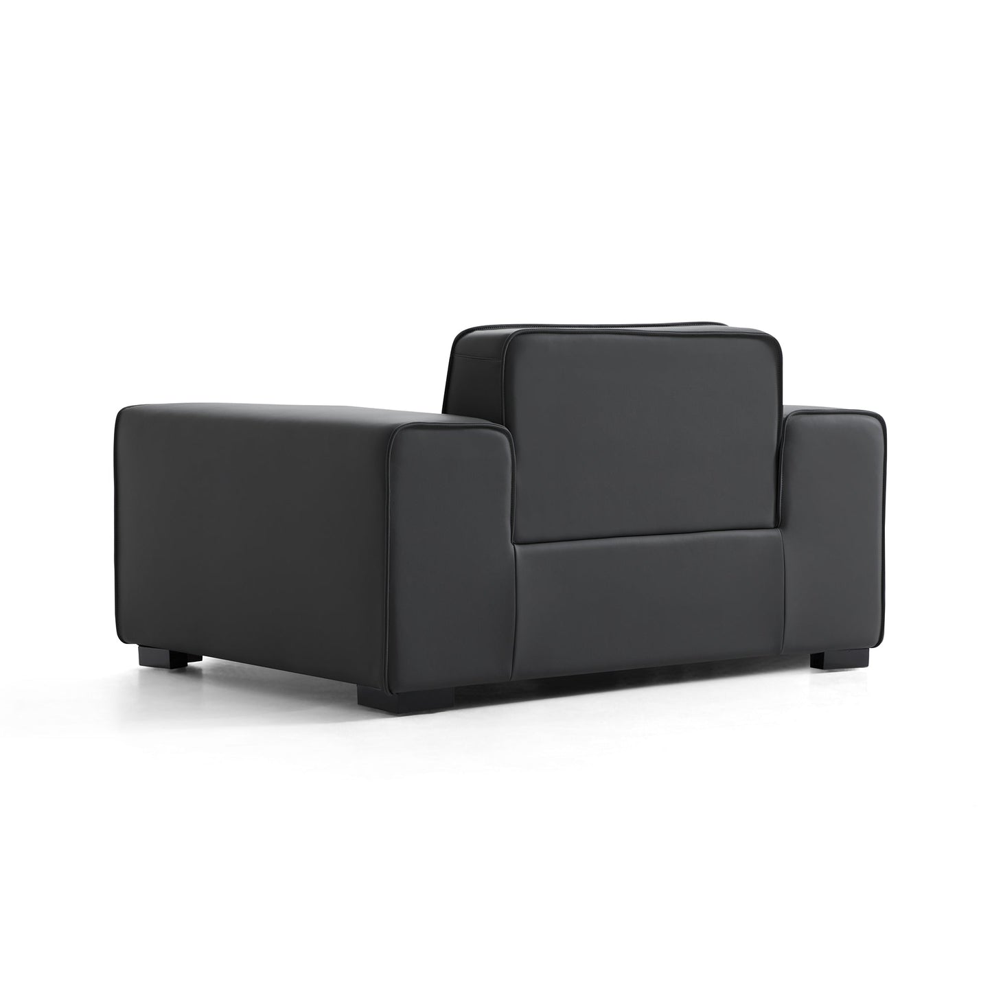 Domus Modular Beige Leather Armchair-Dark Gray