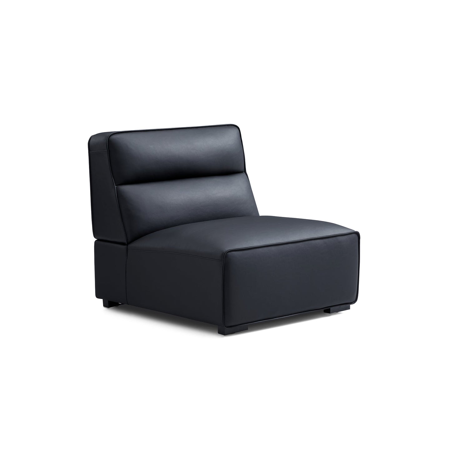 Domus High Back Modular Leather Sofa-Black