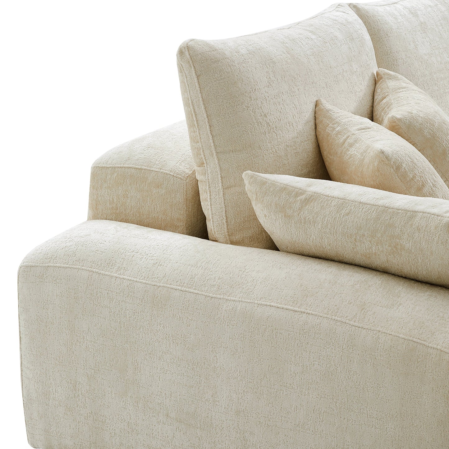 The Empress Gray U Shaped Sectional Sofa-Beige