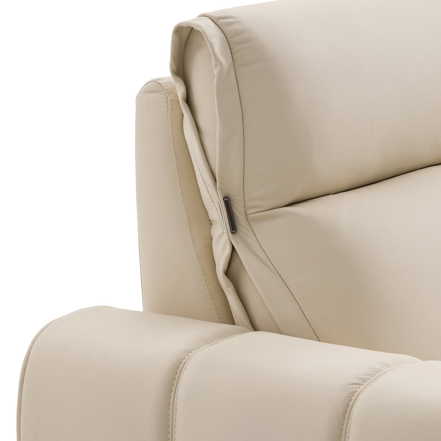 Louis Beige Leather Power Recliner Sleeper Sofa-Beige
