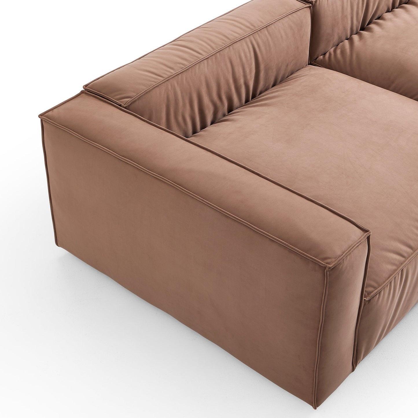 Luxury Minimalist Brown Fabric Daybed Sofa-Brown