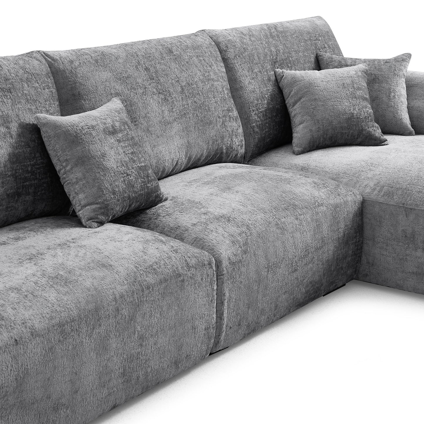 The Empress Gray U Shaped Sectional Sofa-Gray