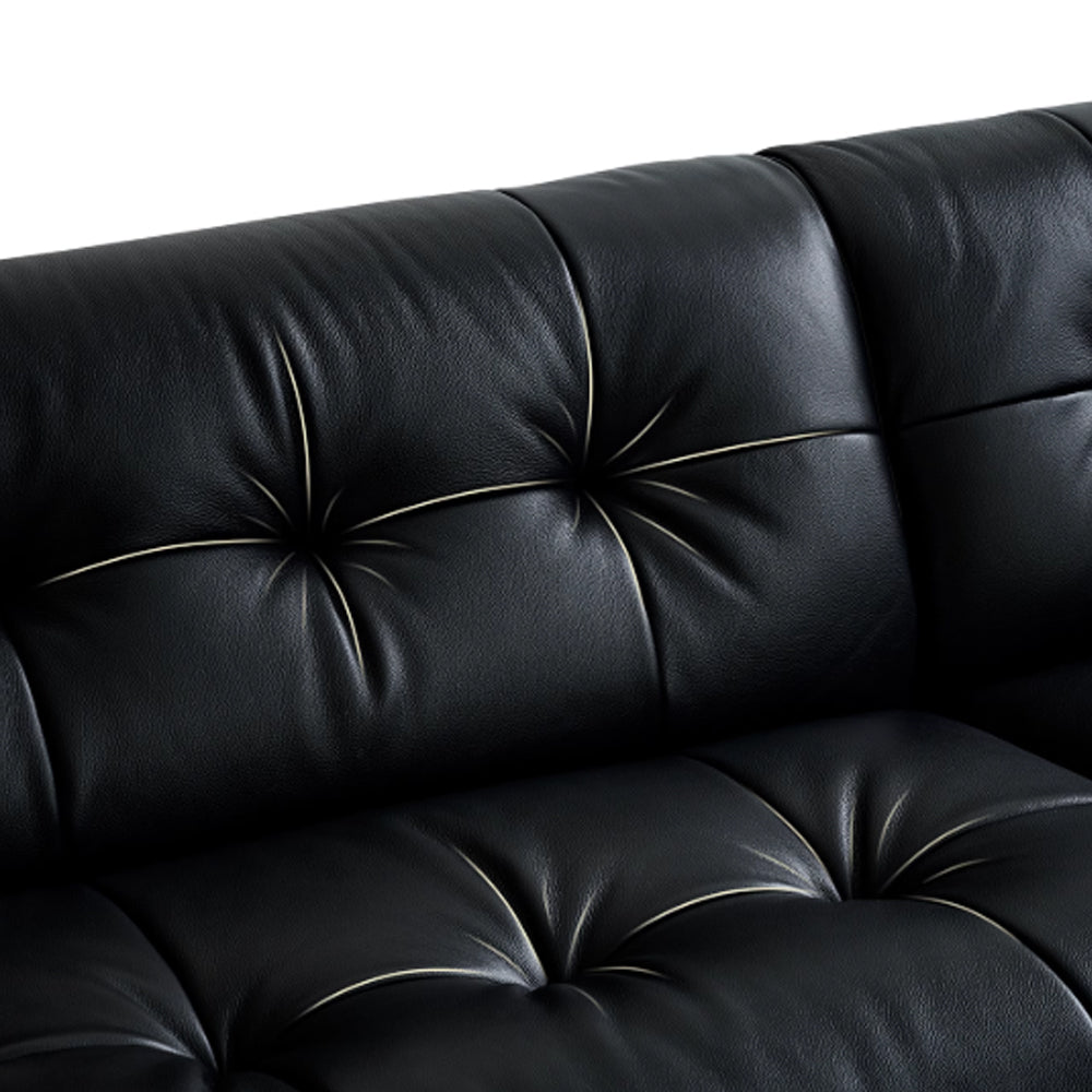 Banning Vintage Leather Sofa-Black