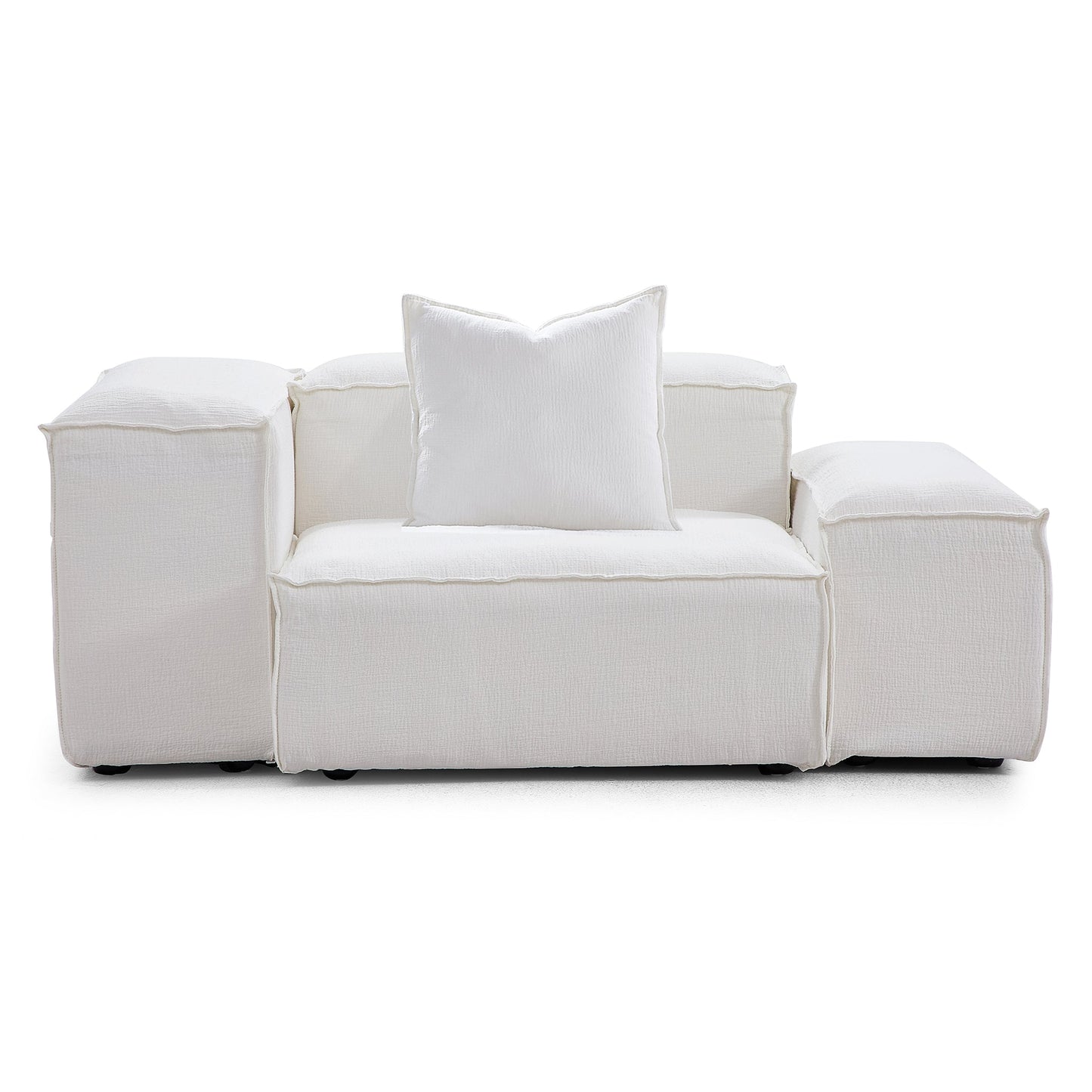 Freedom Modular White Accent Armchair-White