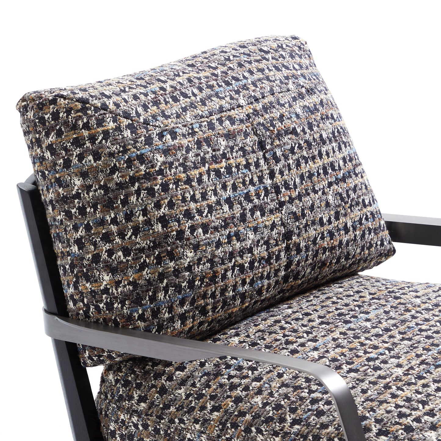 Charcoal Gary Flax Linen Minimalist Leisure Chair-Black