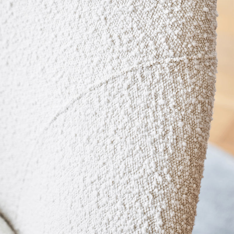 Calla Beige Boucle Fabric Swivel Chair-White