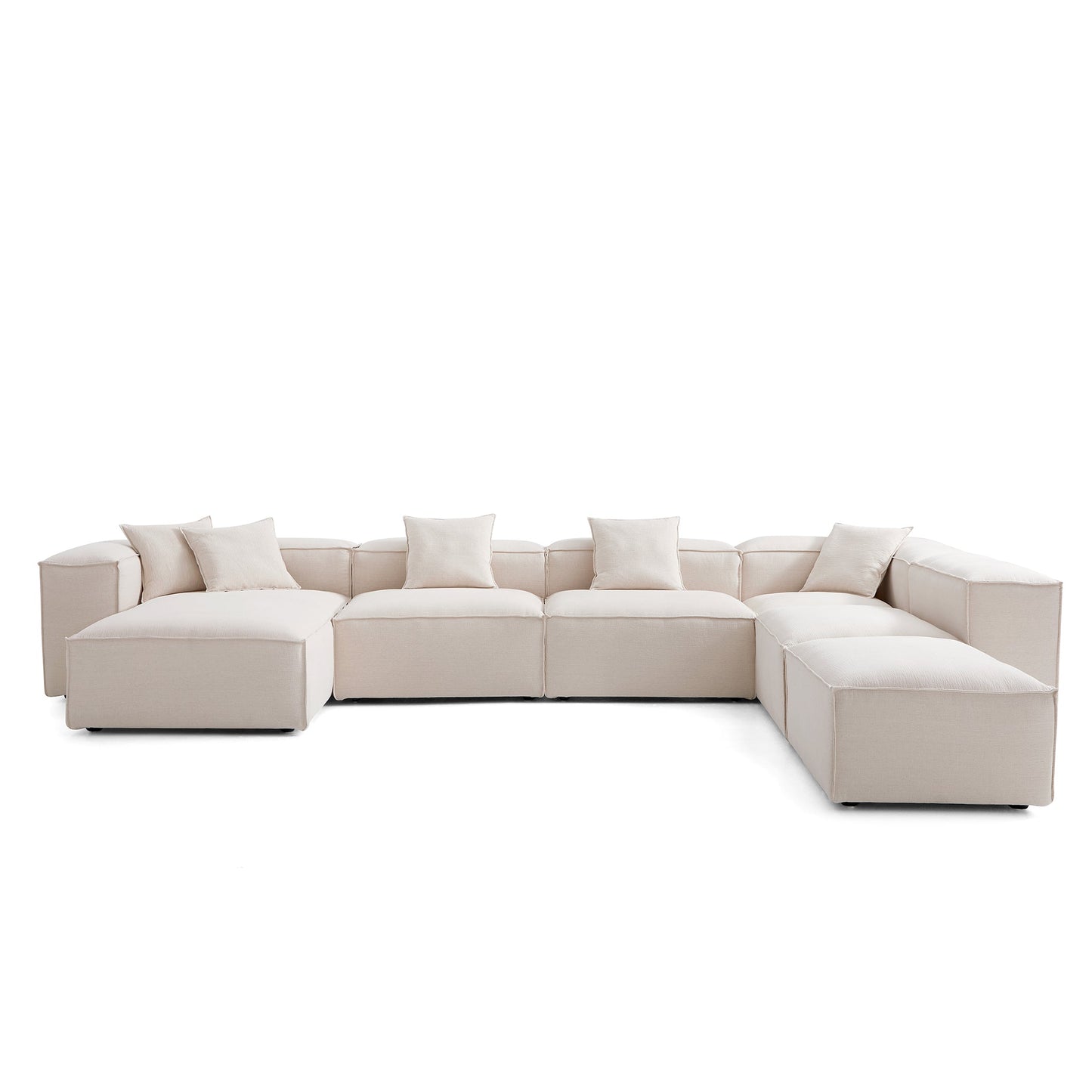 Freedom Modular Khaki Open End Sectional Sofa-Khaki-177.2"-High