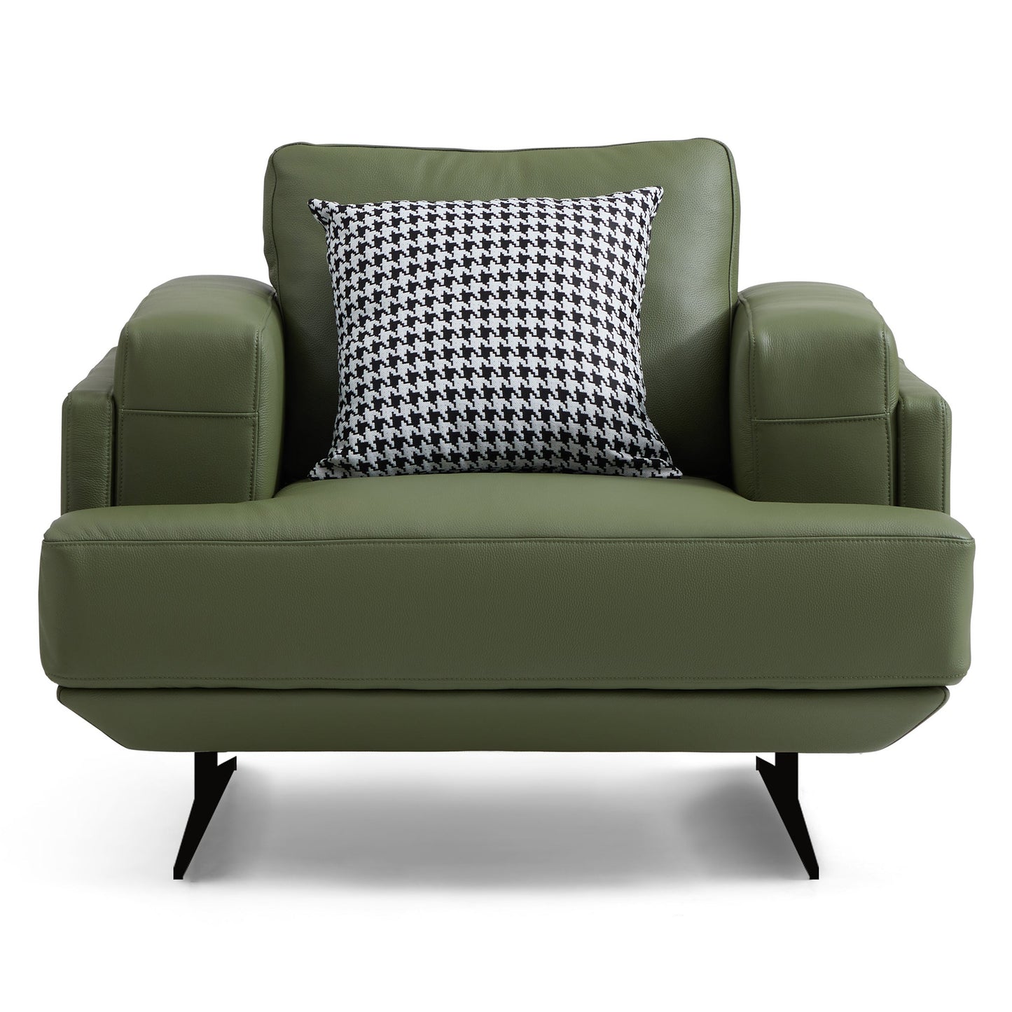 Olivia Top Grain Genuine Leather Armchair-Green