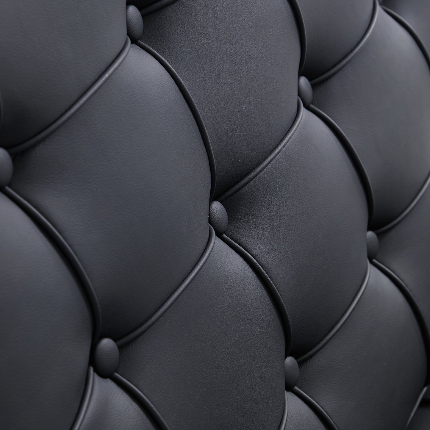 Barcelona Leather Lounge Chair-Black