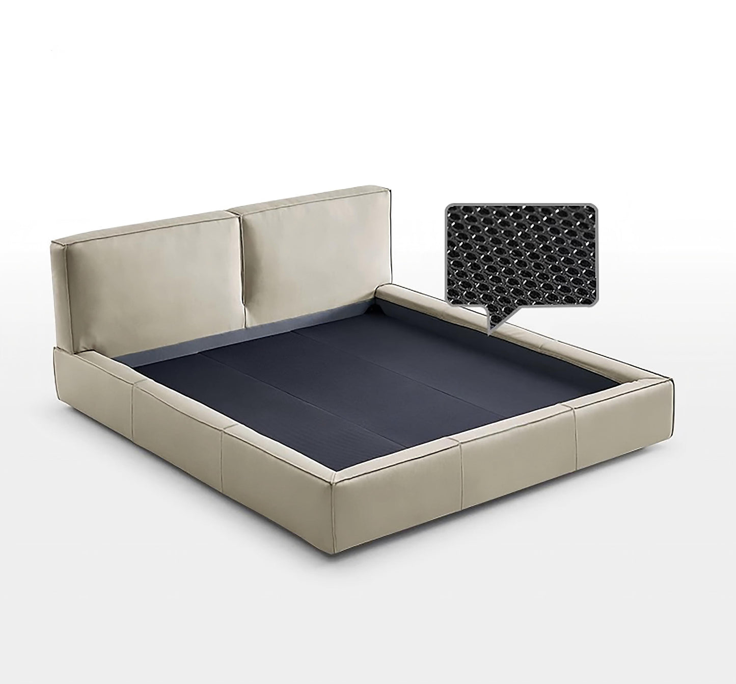 Pudding Leather Bed-Beige
