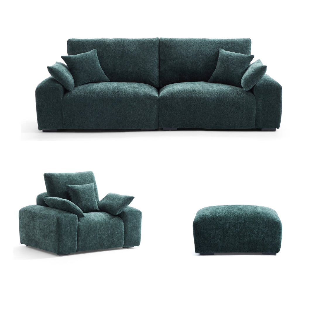 The Empress Green Sofa Set-Green-90.6″