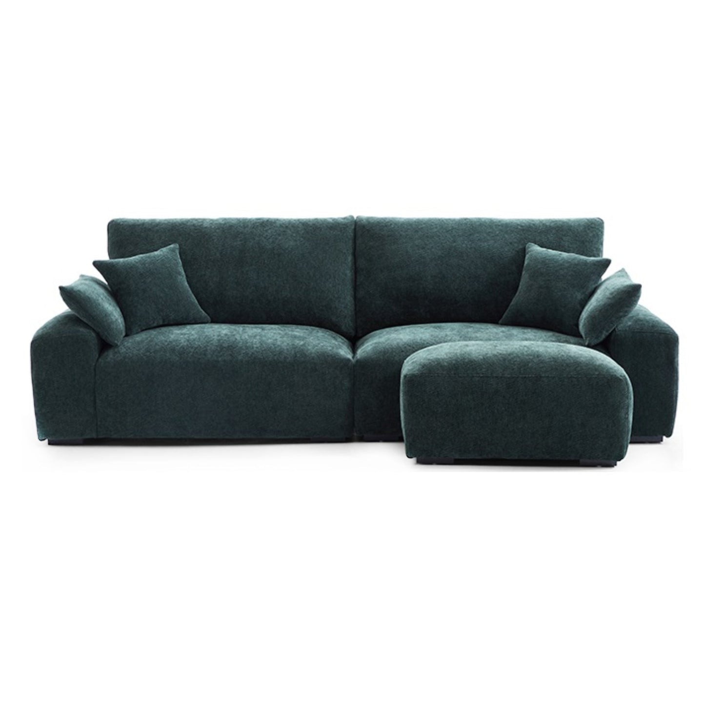 The Empress Green Sofa and Ottoman-Green-90.6″