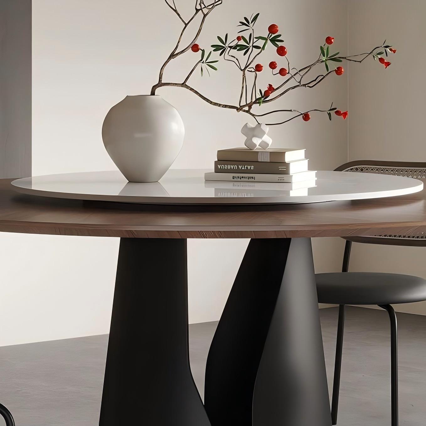 Lunaro Wood Steel Dining Table