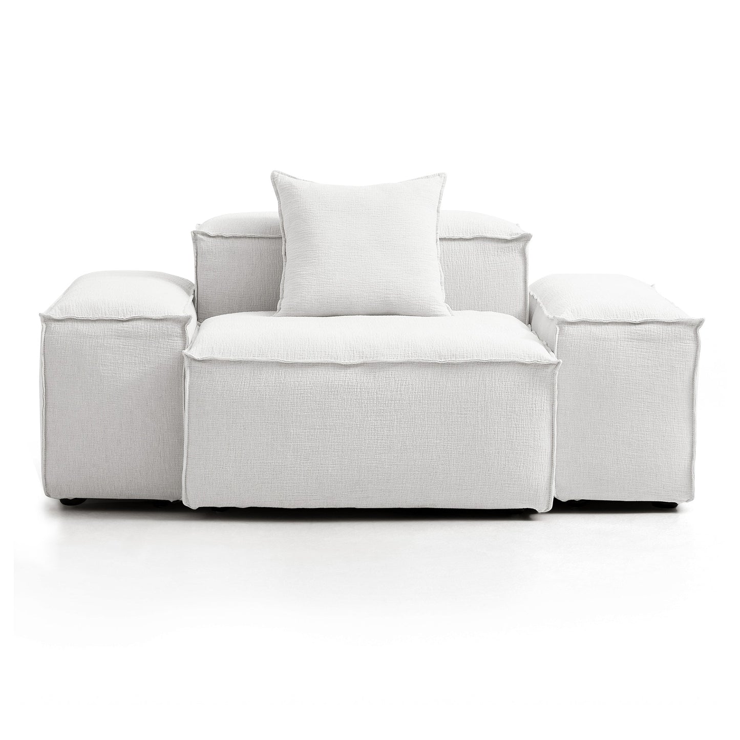 Freedom Modular Khaki Accent Armchair-White-Low