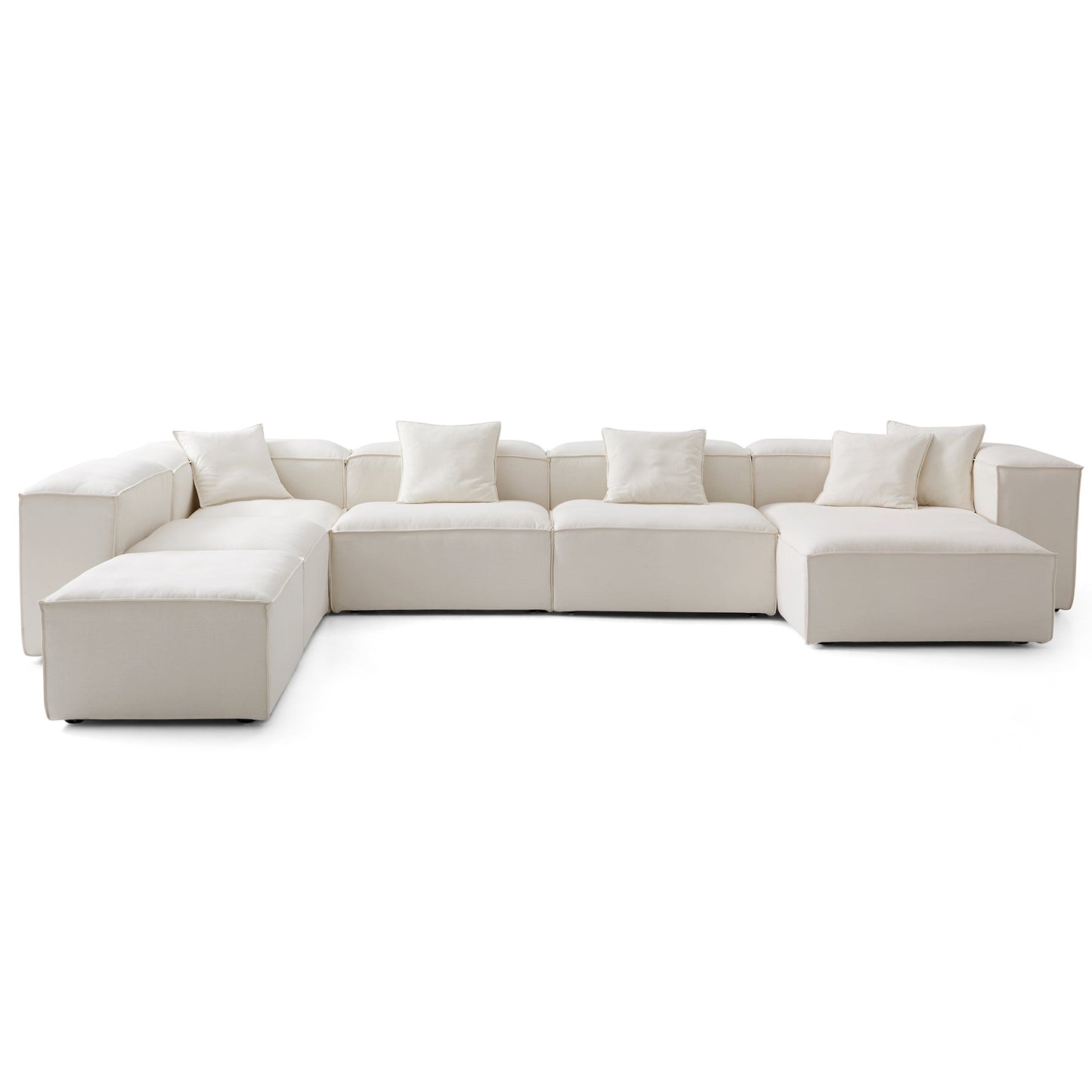 Freedom Modular Beige Open End Sectional Sofa-Beige-177.2"-High