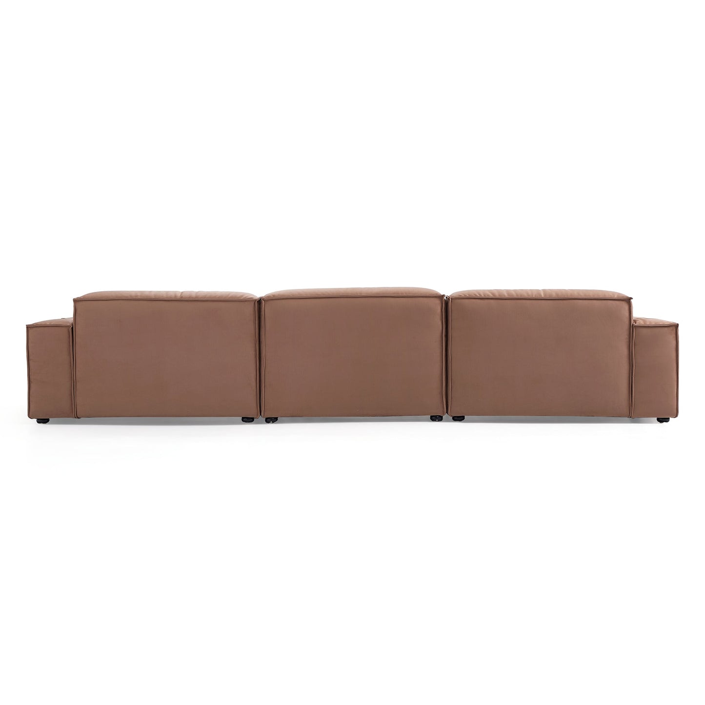 Luxury Minimalist Brown Fabric Sofa-Brown