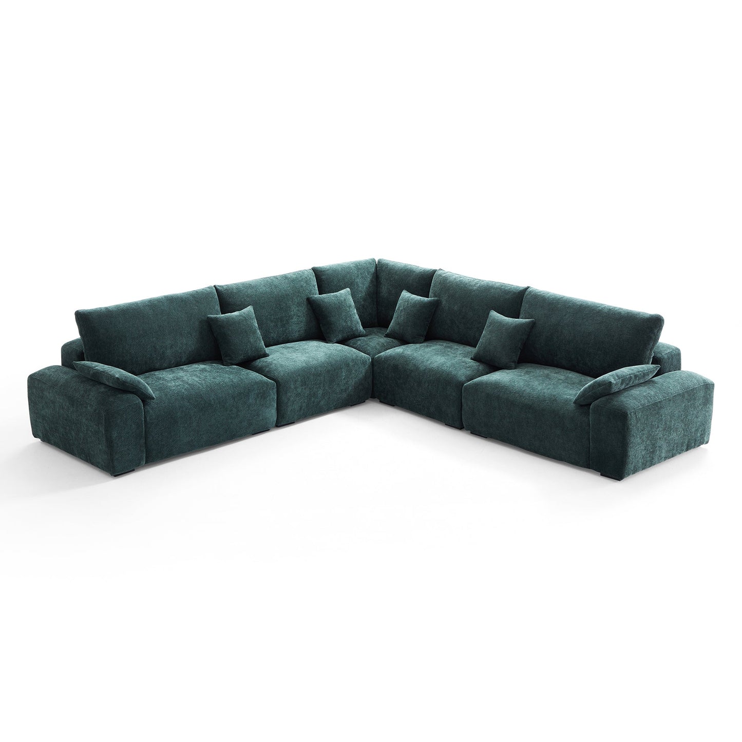The Empress Green Corner Sectional-Green-128.0"