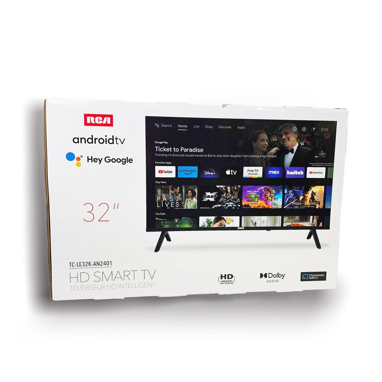 Téléviseur LED intelligent HD RCA 32 pouces (720p) (TC-LE32K-AN2401) Android