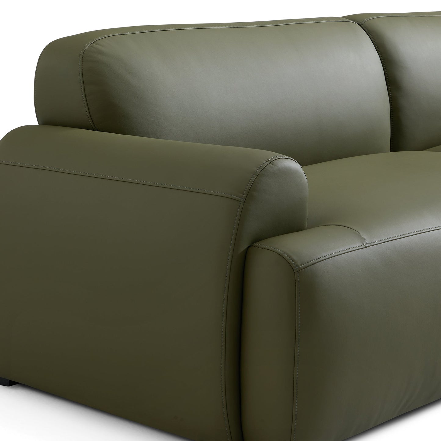 Brenley Modern Italian Leather Sofa-Olive