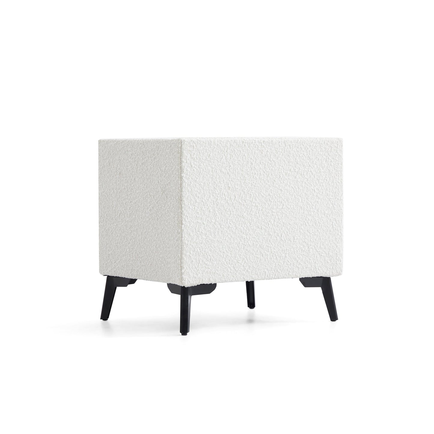 Cushy Boucle Fabric Nightstand-19.7"
