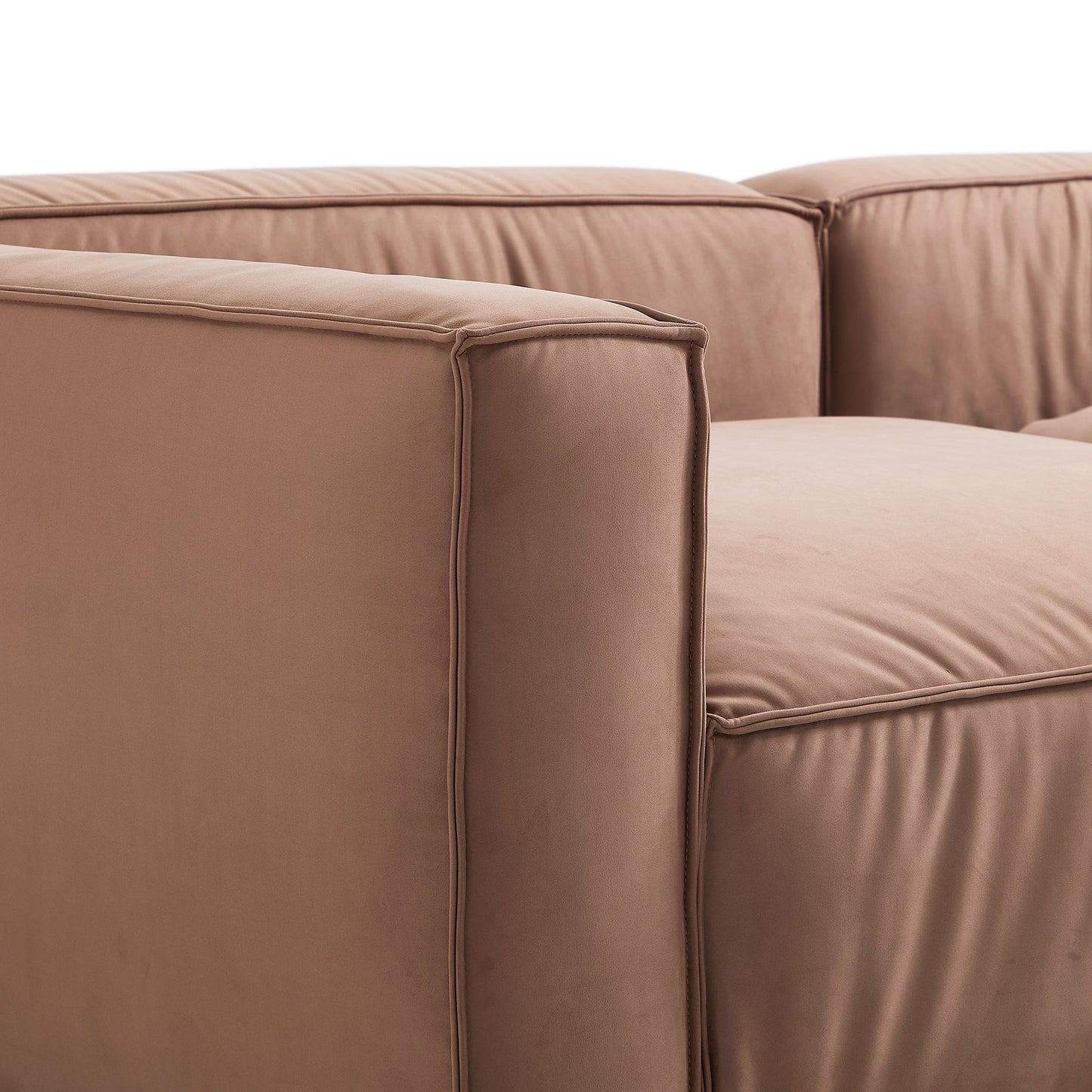 Luxury Minimalist Brown Fabric Daybed Sofa-Brown