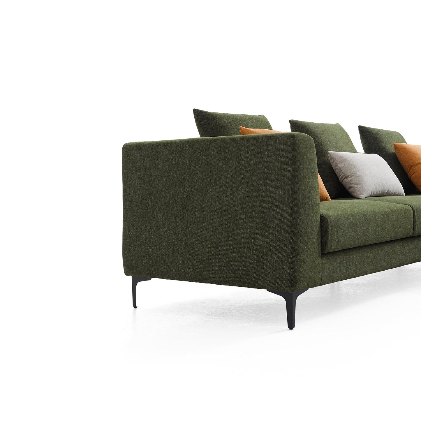 Jungle L Shaped Green Fabric Sectional Sofa With Chaise-Green