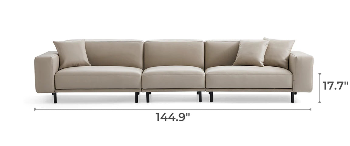 Noble Beige Leather Sofa