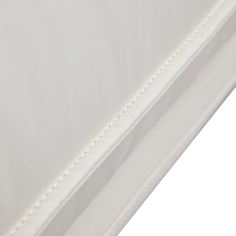 Vanilla White Leather Armchair-White