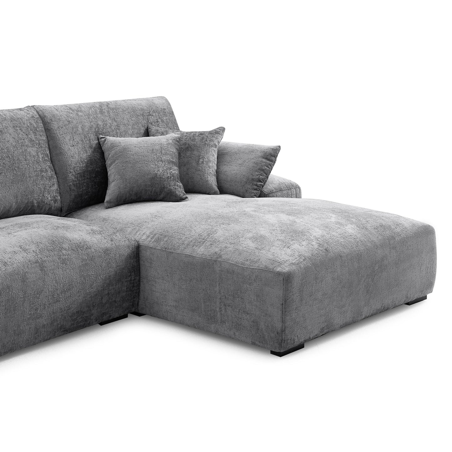 The Empress Gray U Shaped Sectional Sofa-Gray