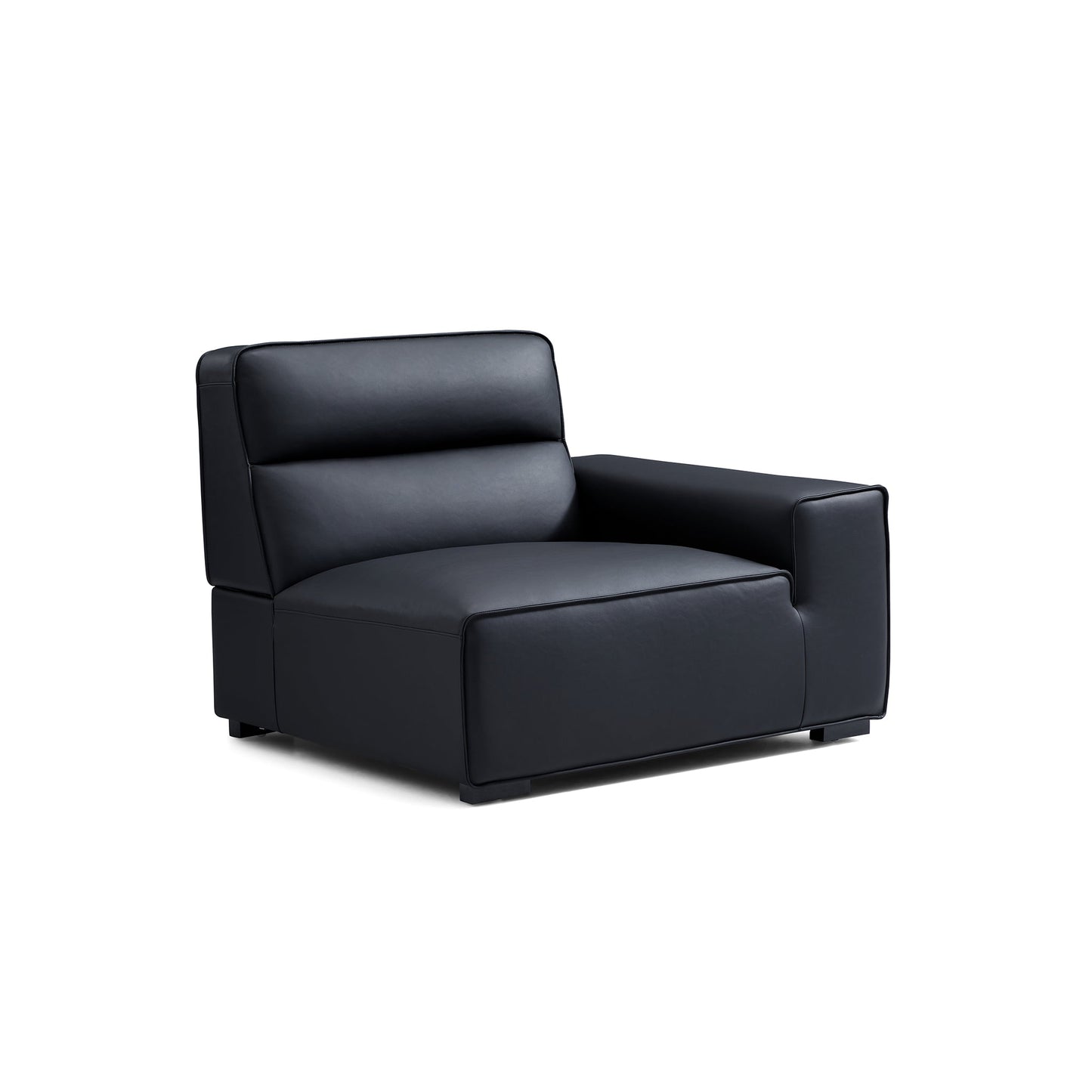 Domus High Back Modular Leather Sofa-Black