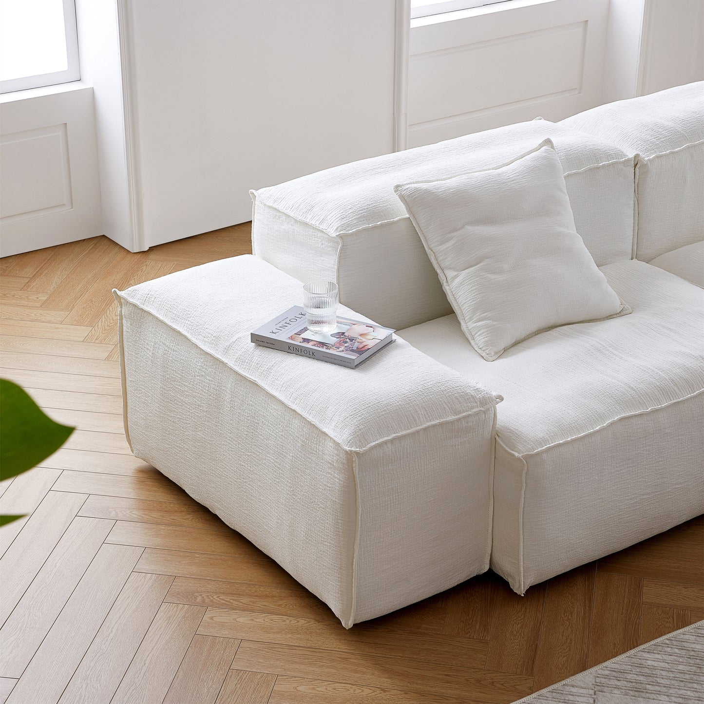 Freedom Modular Gray Double Sided Sectional Sofa-White