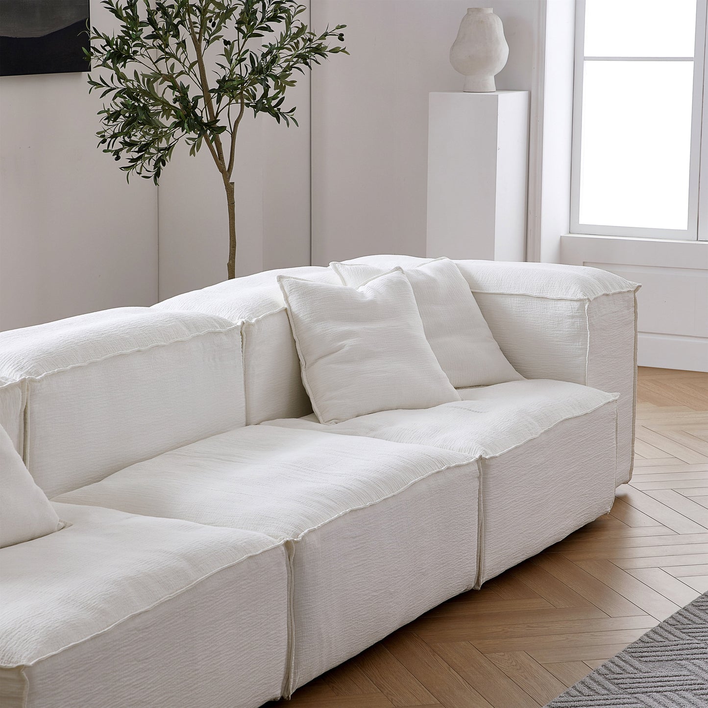 Freedom Modular Gray Sofa-White
