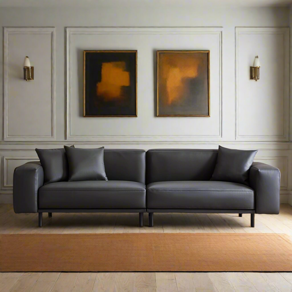 Canapé Noble en cuir gris foncé