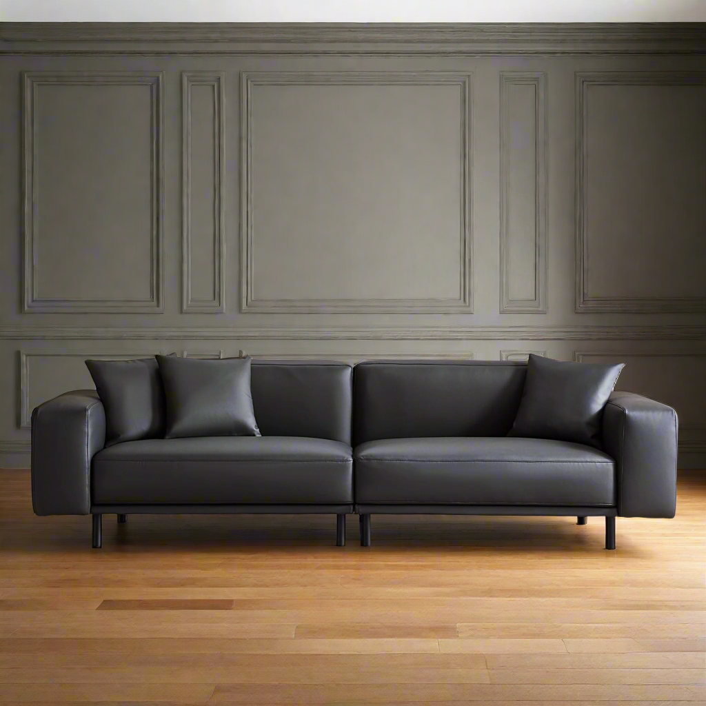 Canapé Noble en cuir gris foncé