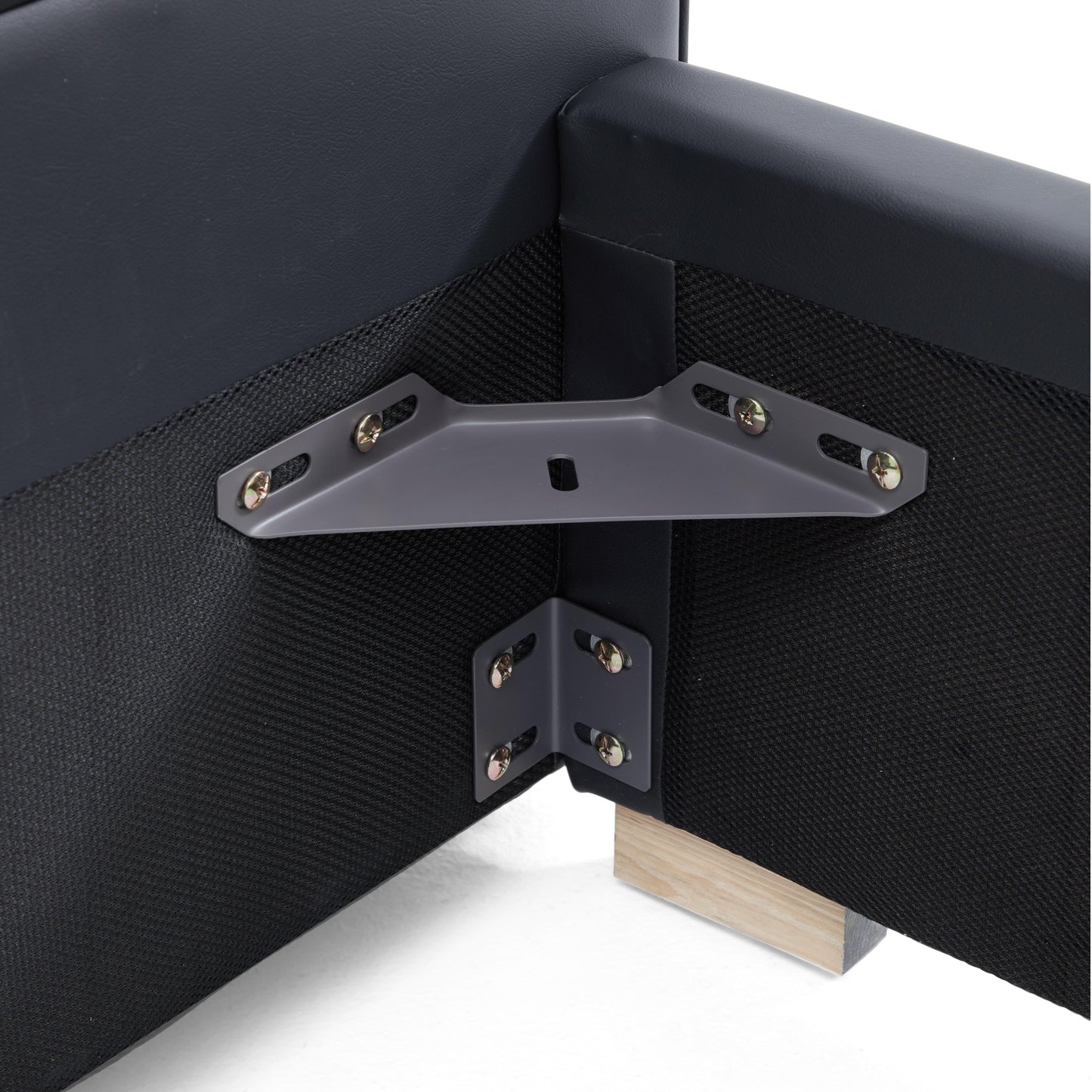 Domus Black Leather Bed