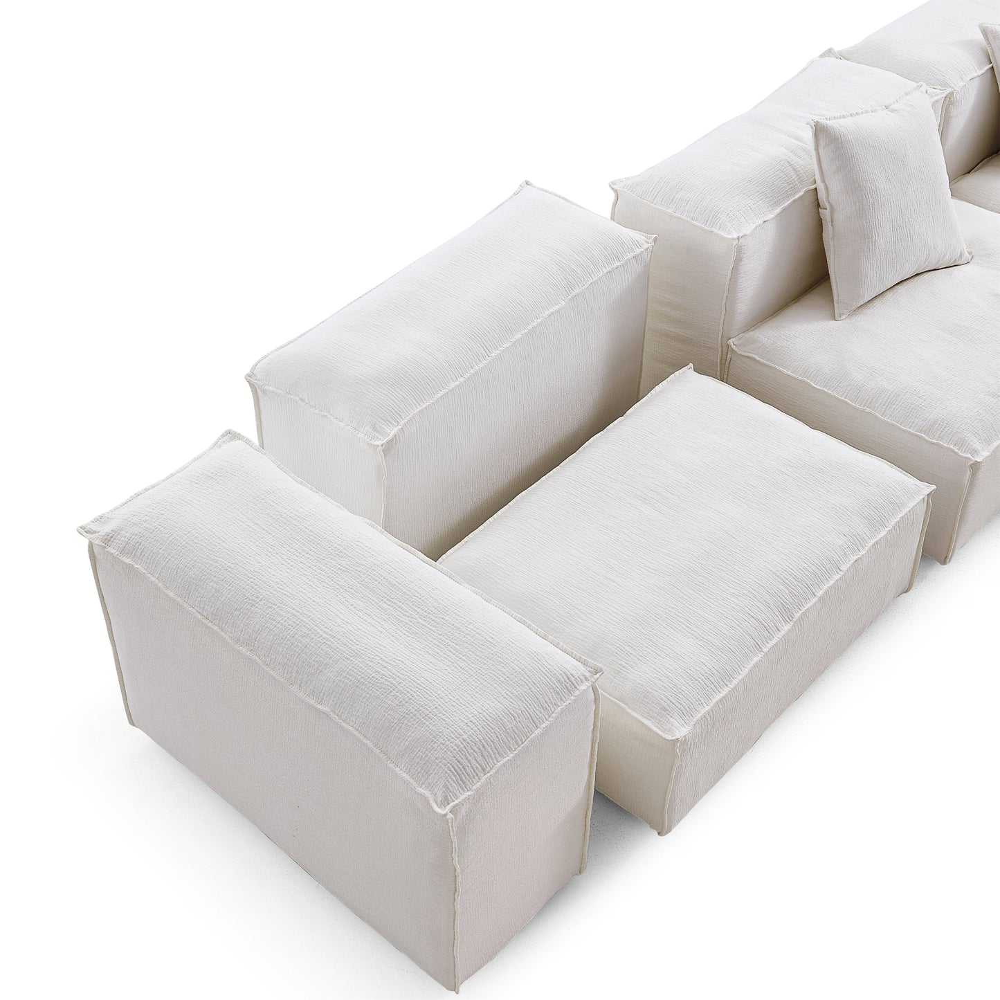 Freedom Modular Gray Sofa-White