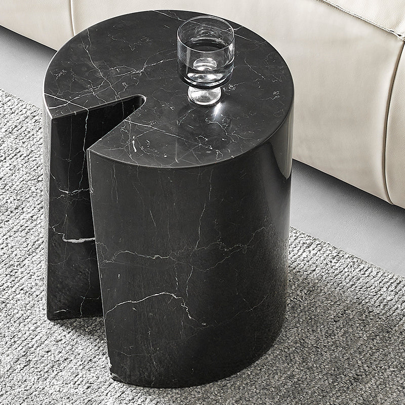 Luxury Marble Round Side Table-Black