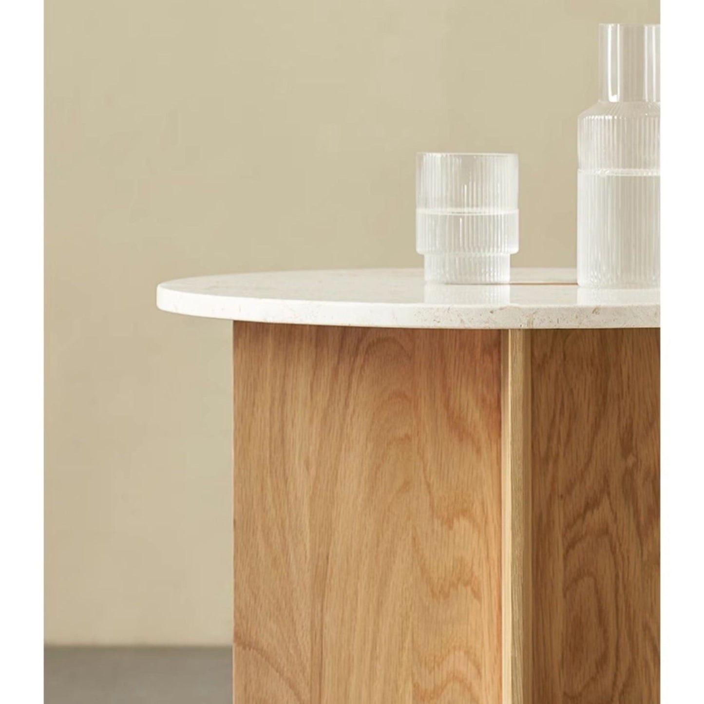 Origami Round Coffee Table Set-Natural
