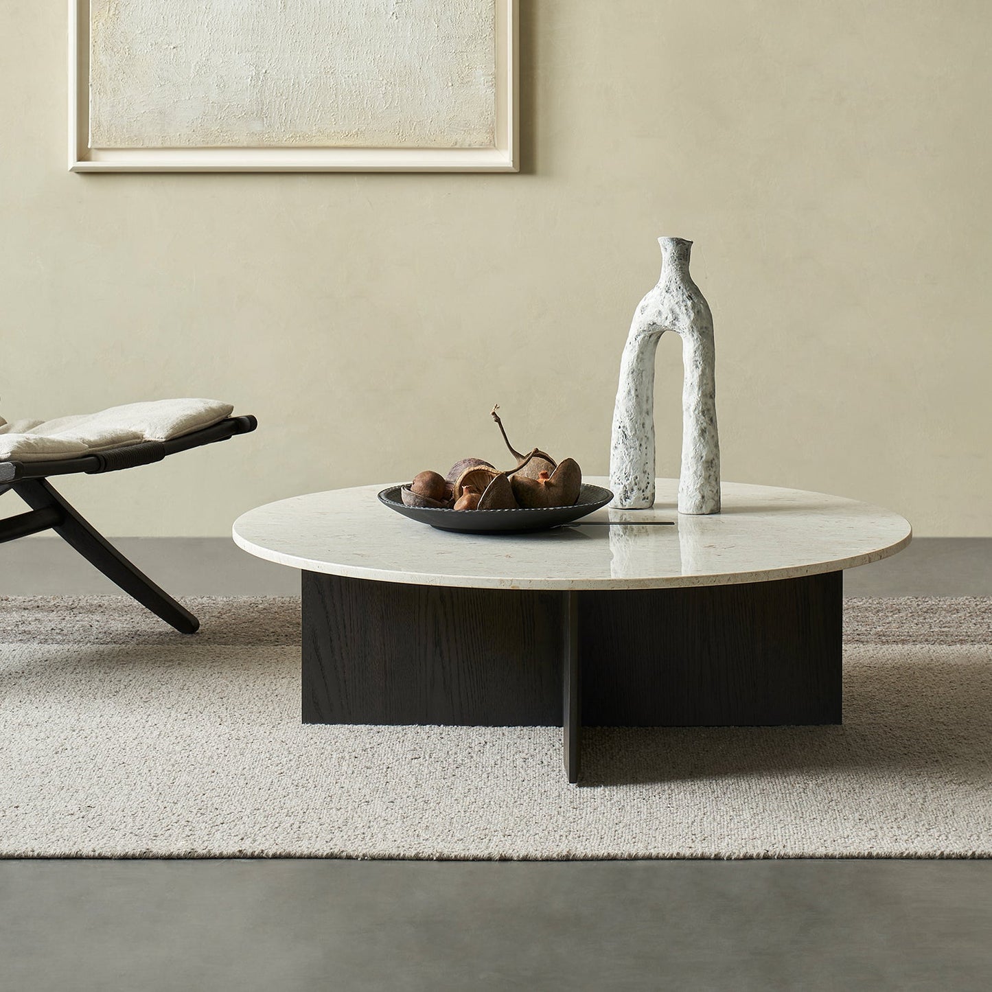 Origami Round Coffee Table Set-Black
