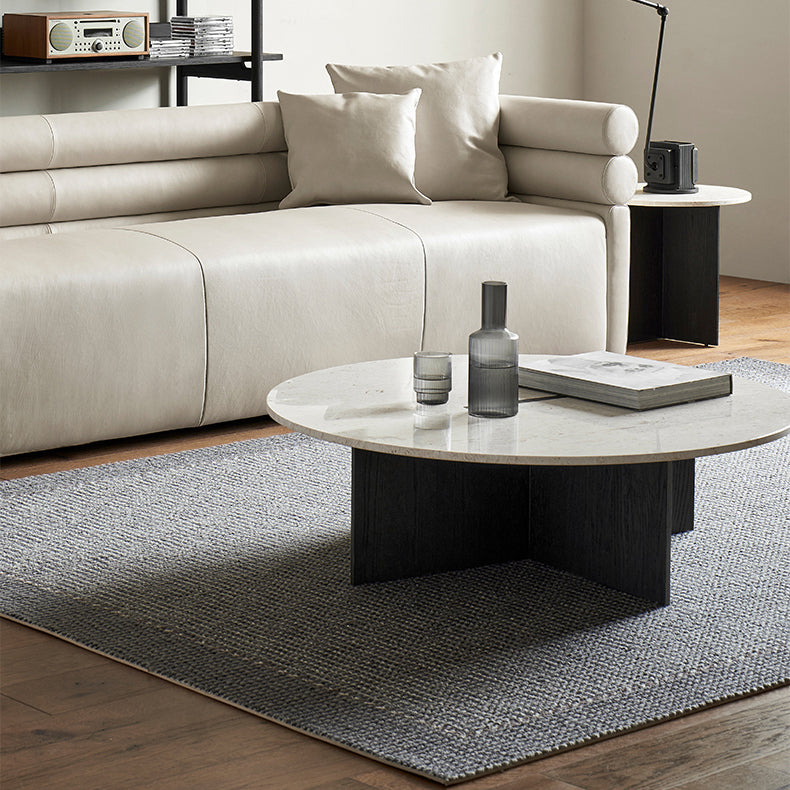 Origami Round Coffee Table Set-Black
