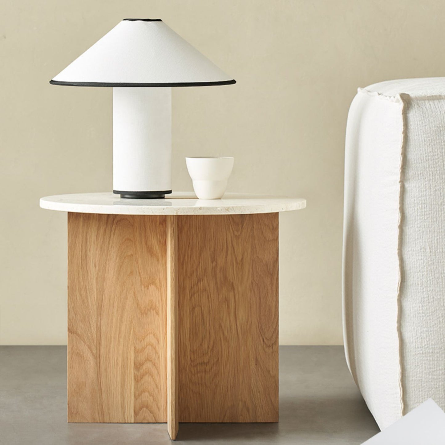 Origami Round Coffee Table Set-Natural