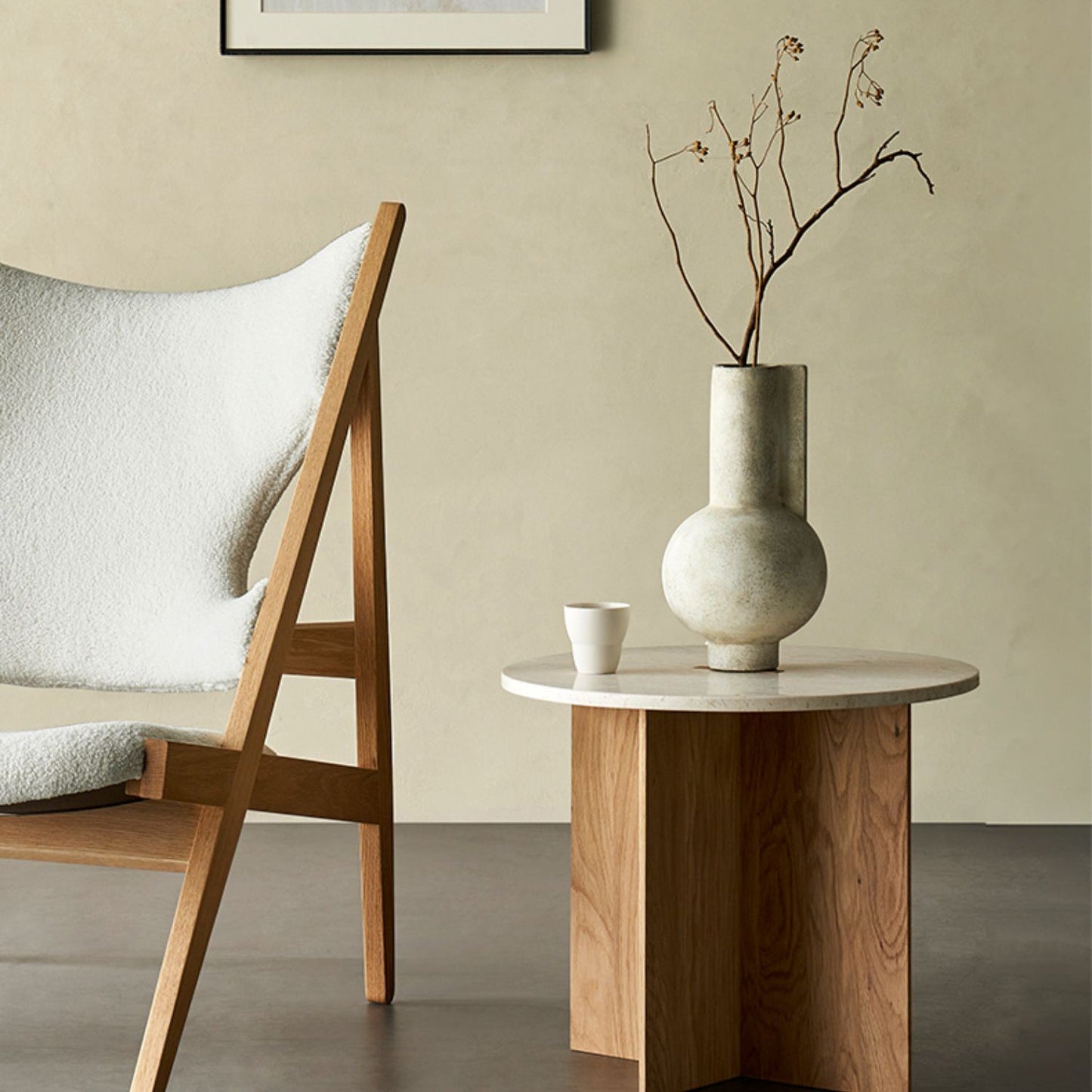 Origami Round Coffee Table Set-Natural