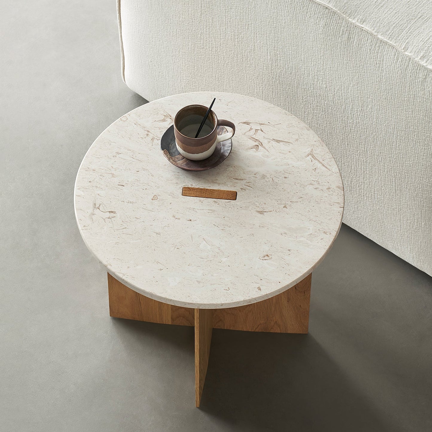 Origami Round Coffee Table Set-Natural
