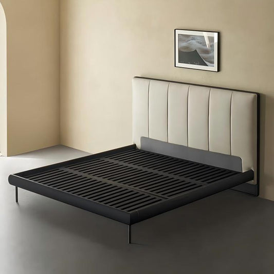 Muffin Edge Leather Bed-Black