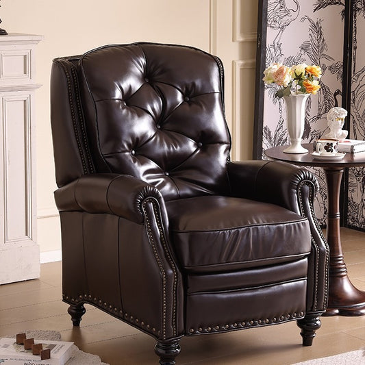American Leather Tiger Chair Small Apartment Living Room Single Sofa Nordic Pastoral High-Back Leisure Chair Sofa Chair