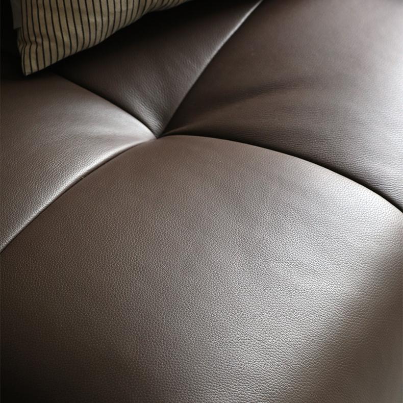 Nero Black Recliner Leather Lounge Sofa-Brown
