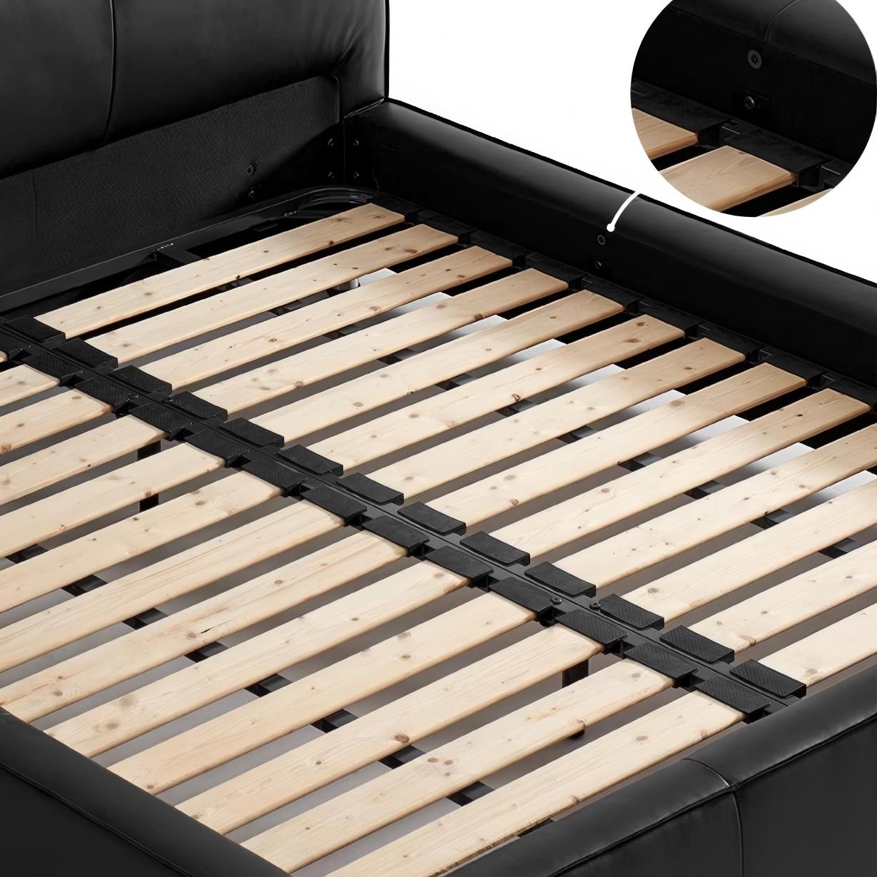 Cinnamon Leather Bed-Black