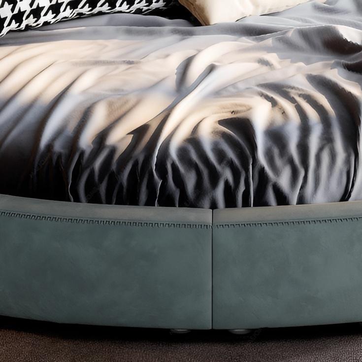 Matcha Mousse Velvet Round Bed